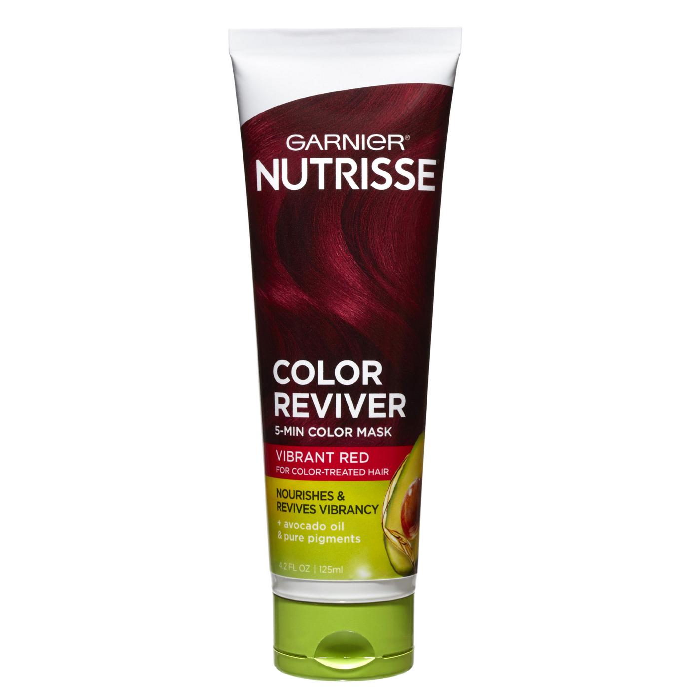 Garnier Nutrisse Color Reviver 5 Minute Nourishing Color Hair Mask Vibrant Red; image 1 of 3