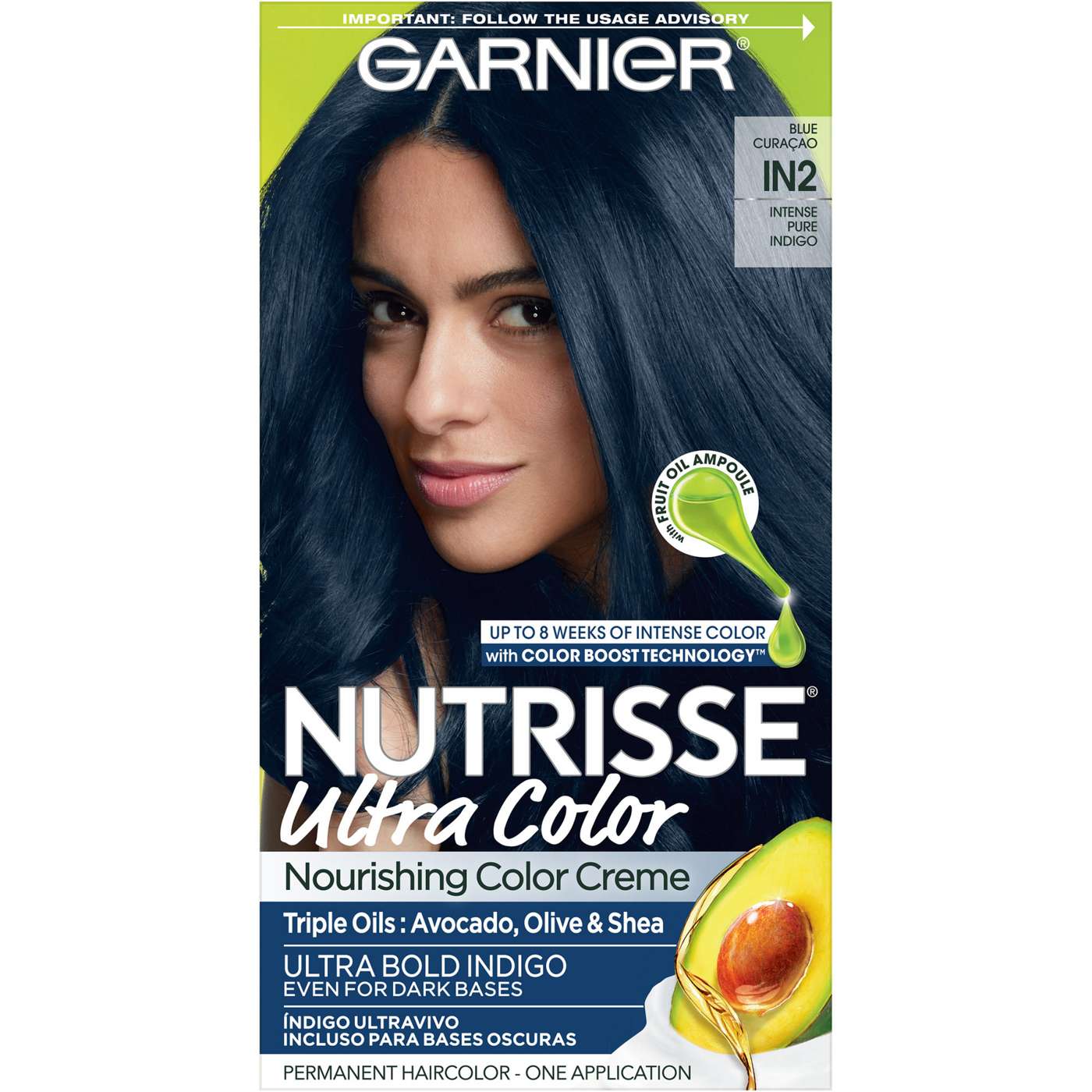 Garnier Nutrisse Ultra Color Nourishing Bold Permanent Hair Color Creme Blue Curaçao IN2; image 1 of 7