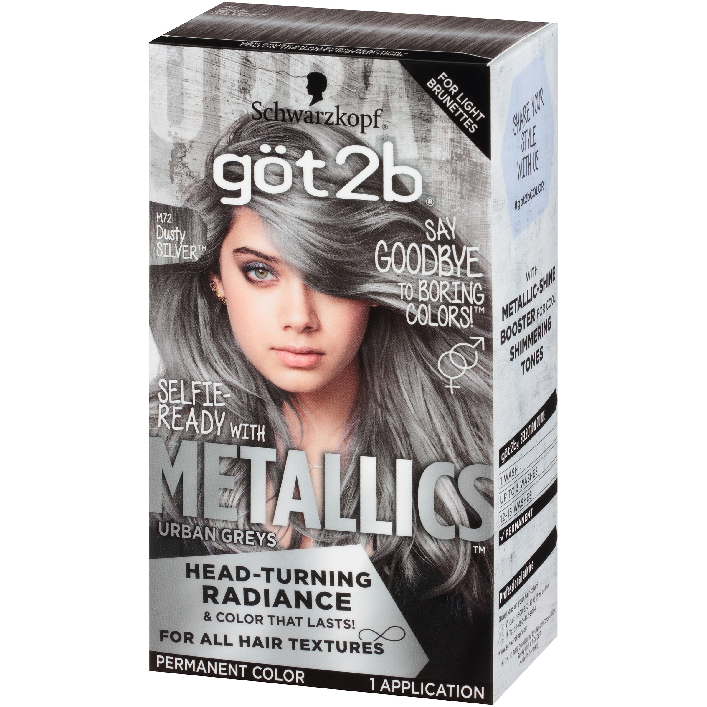 Got2b Metallics Permanent Hair Color - M72 Dusty Silver - Shop Hair ...