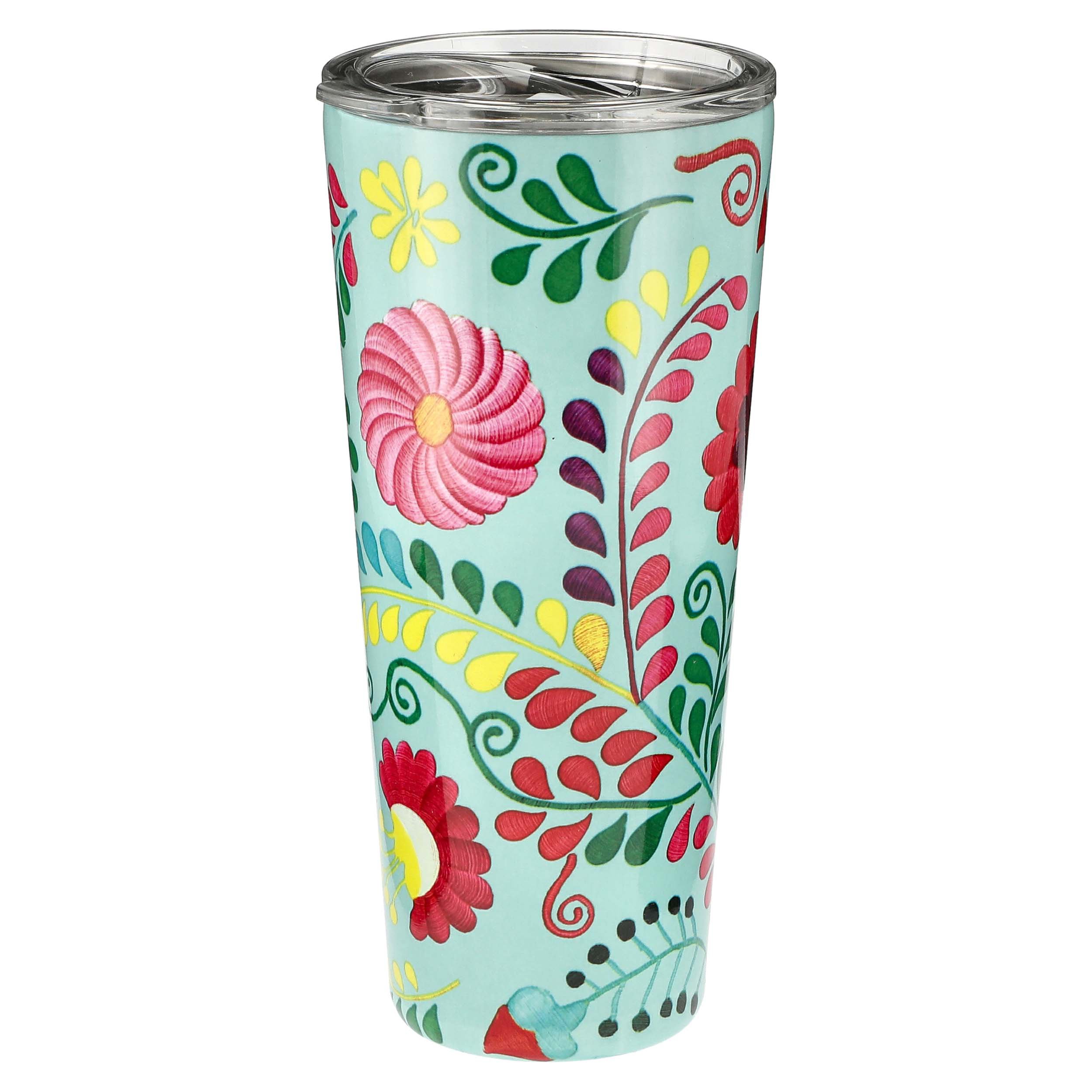 Haven & Key Turquoise Floral Stainless Steel Tumbler Shop Cups