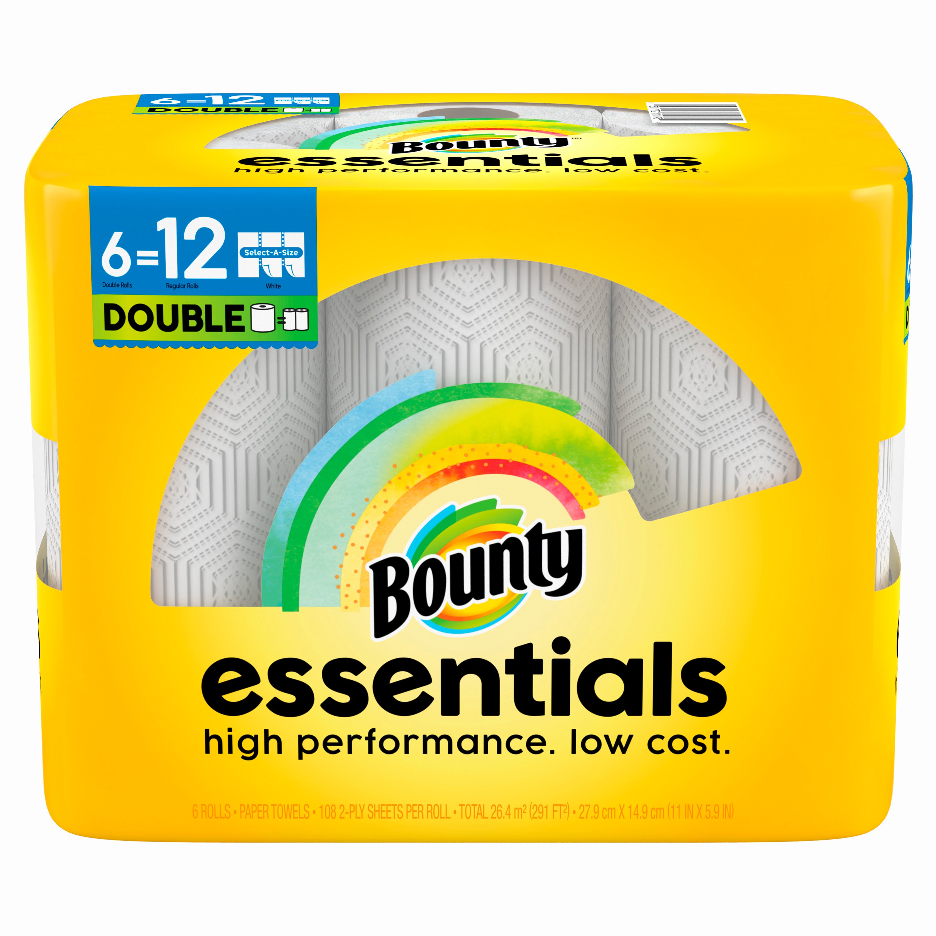 Bounty Select-a-Size Paper Towels, 12 Double Rolls, White