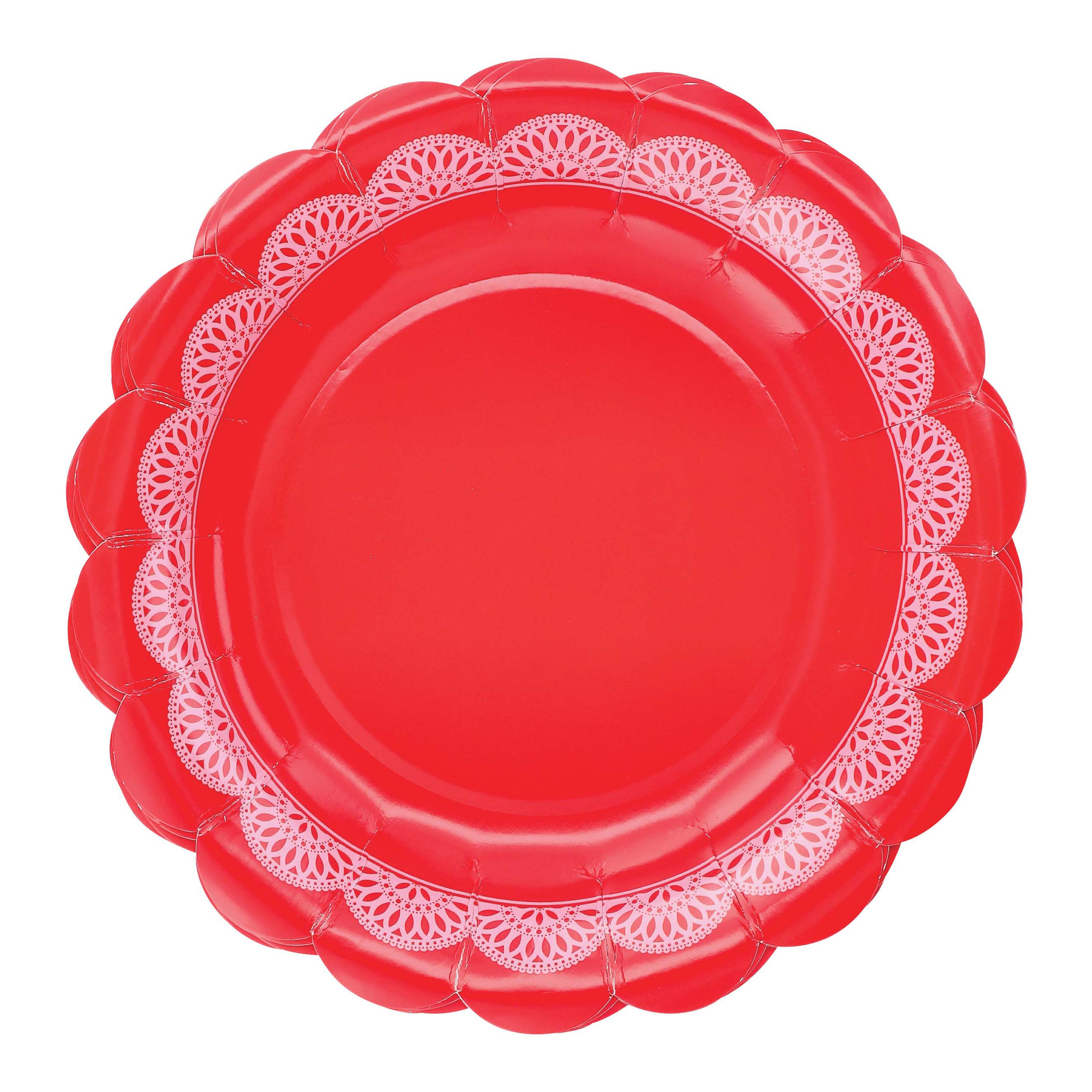 Destination Holiday Red Round Scallop Paper Plate Shop Plates & Bowls at HEB