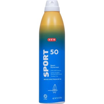 H-E-B Sport Broad Spectrum Sunscreen Spray – SPF 50, 9.1 oz