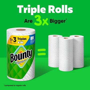 Bounty Select-A-Size White Paper Towels, 8 Triple Roll
