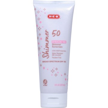 H-E-B Shimmer Oxybenzone Free Sunscreen Lotion – SPF 50, 8 oz