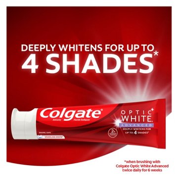 Colgate Optic White Advanced Anticavity Toothpaste - Sparkling White, 3 Pk