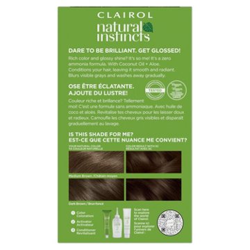 Clairol Natural Instincts Vegan Demi-Permanent Hair Color - 5C Brass Free Med Brown