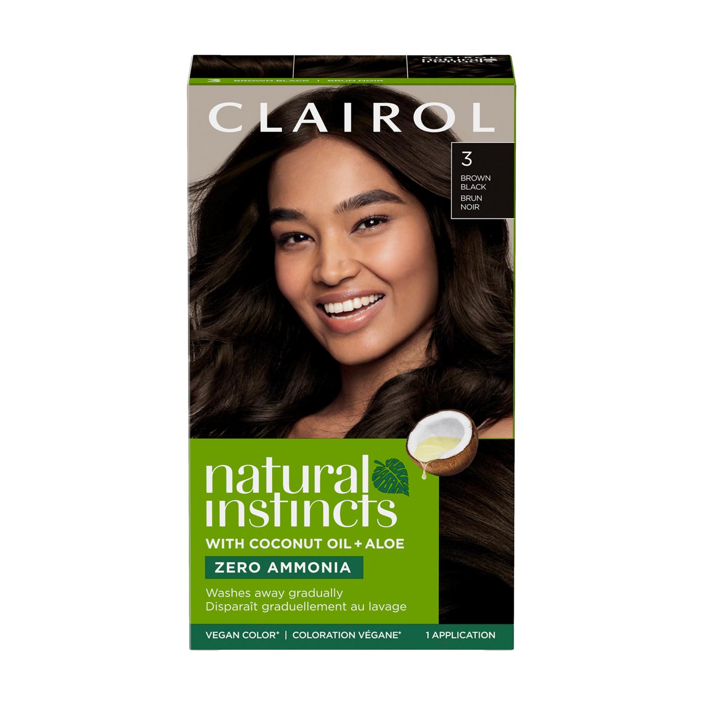 Clairol Natural Instincts Vegan Demi-Permanent Hair Color - 3 Brown Black; image 1 of 10