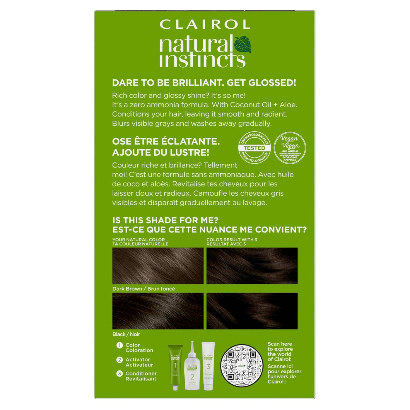 Clairol Natural Instincts Vegan Demi-Permanent Hair Color - 3 Brown Black; image 5 of 10