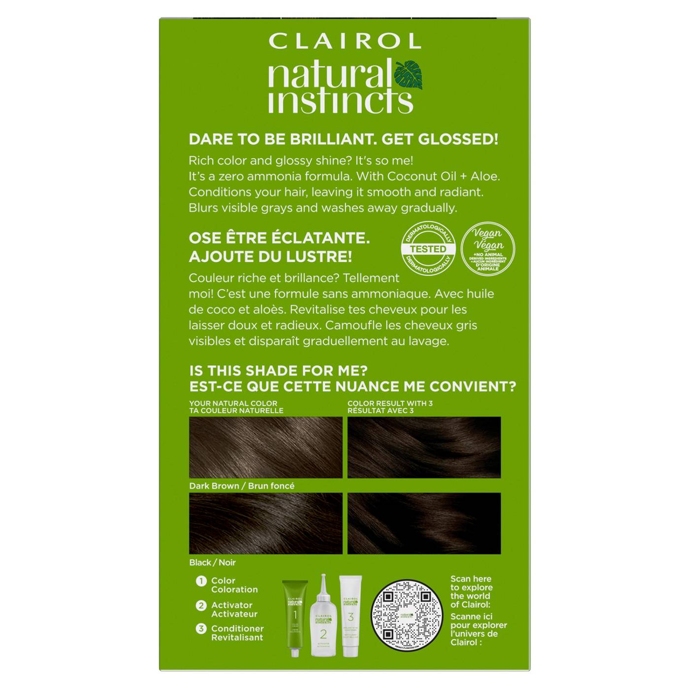 Clairol Natural Instincts Vegan Demi-Permanent Hair Color - 3 Brown Black; image 6 of 10