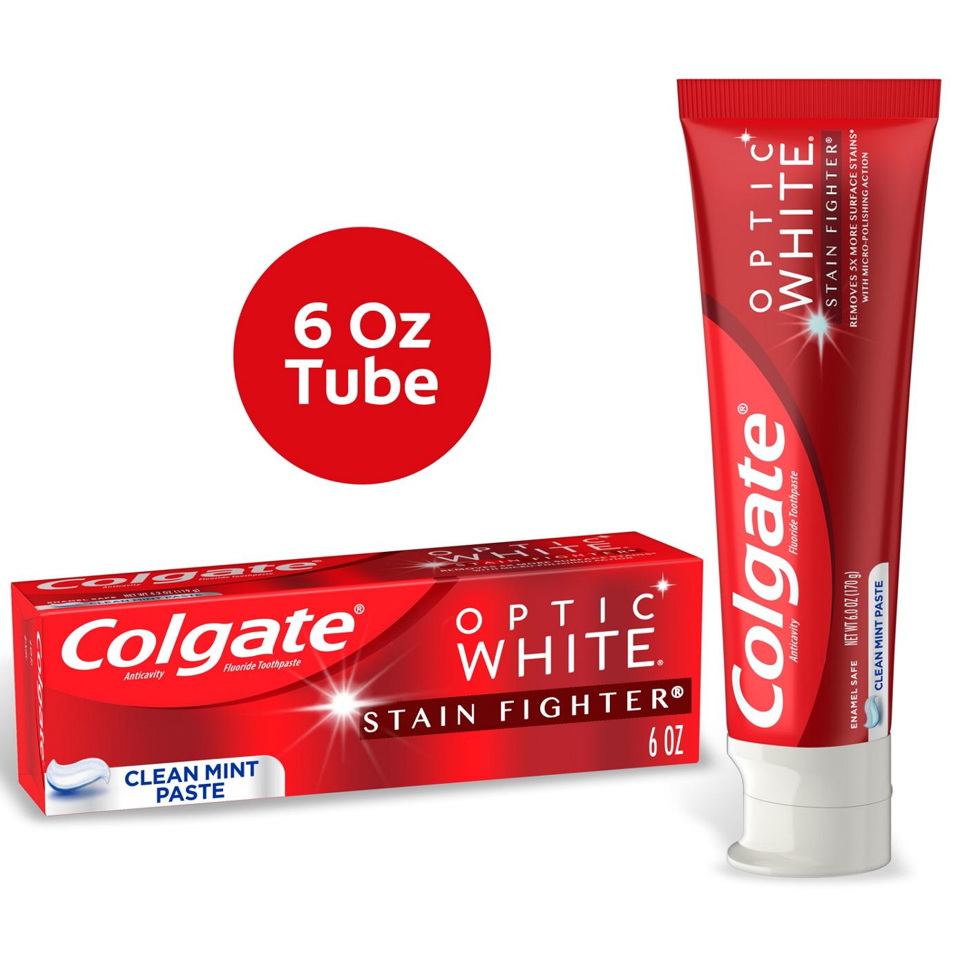Colgate Optic White Anticavity Toothpaste - Clean Mint; image 2 of 10