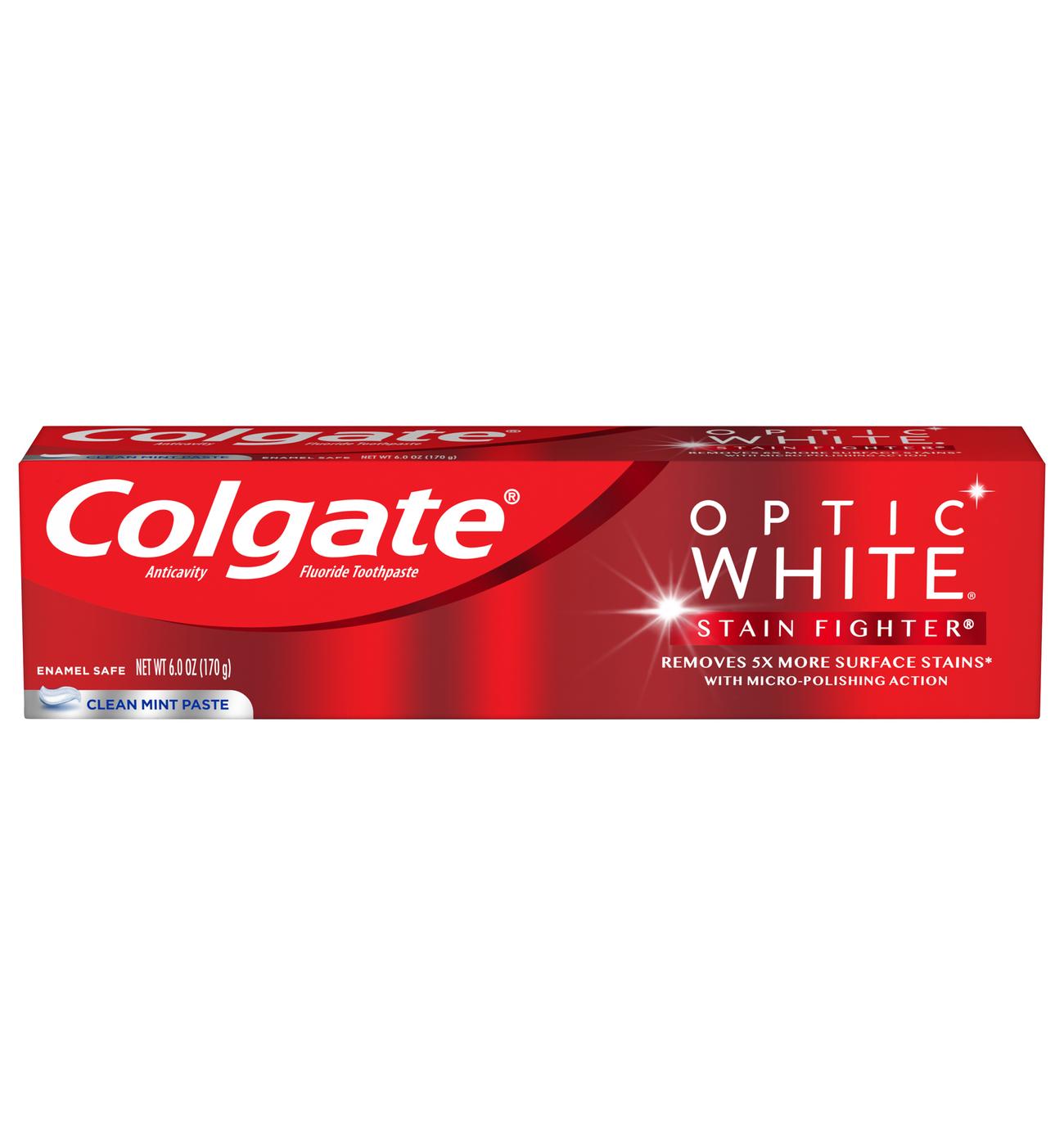 Colgate Optic White Anticavity Toothpaste - Clean Mint; image 1 of 10