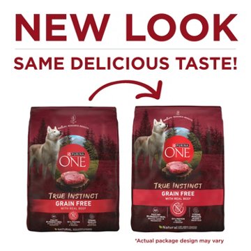 Purina ONE Grain Free Natural High Protein Dry Dog Food Formula True Instinct - Real Beef