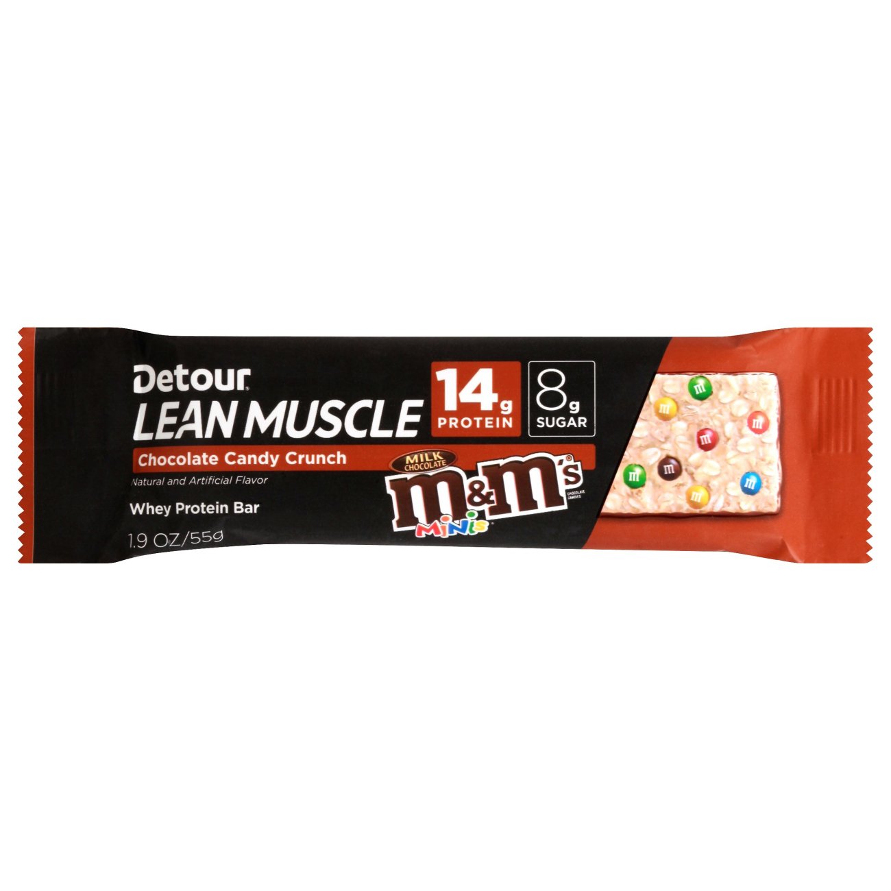 Detour Lean Muscle Whey 14g Protein Bar Chocolate Candy Crunch with M