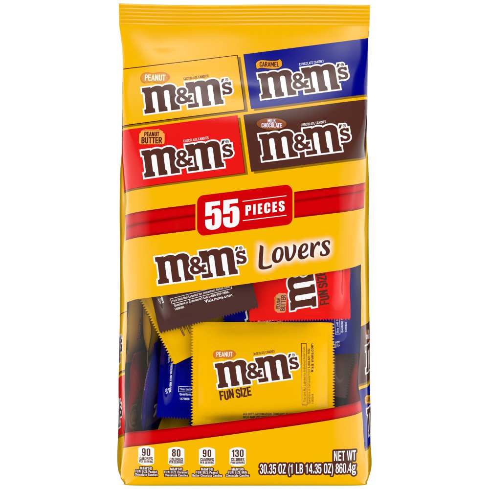 M&M's Lovers Chocolate Candies Variety Mix Bag, 30.35oz, 55pc