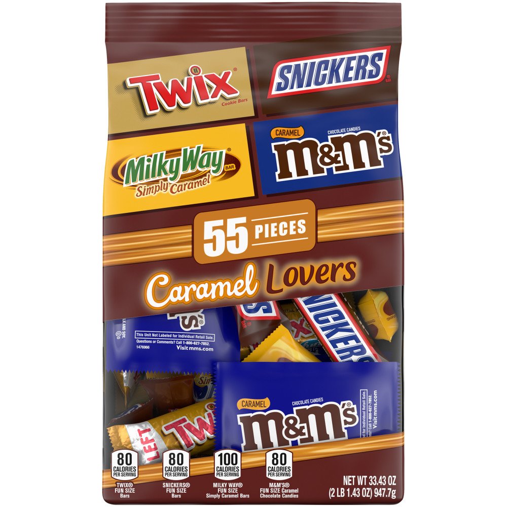 Twix, Snickers, Milky Way & M&M'S Caramel Lovers Assorted Fun Size ...