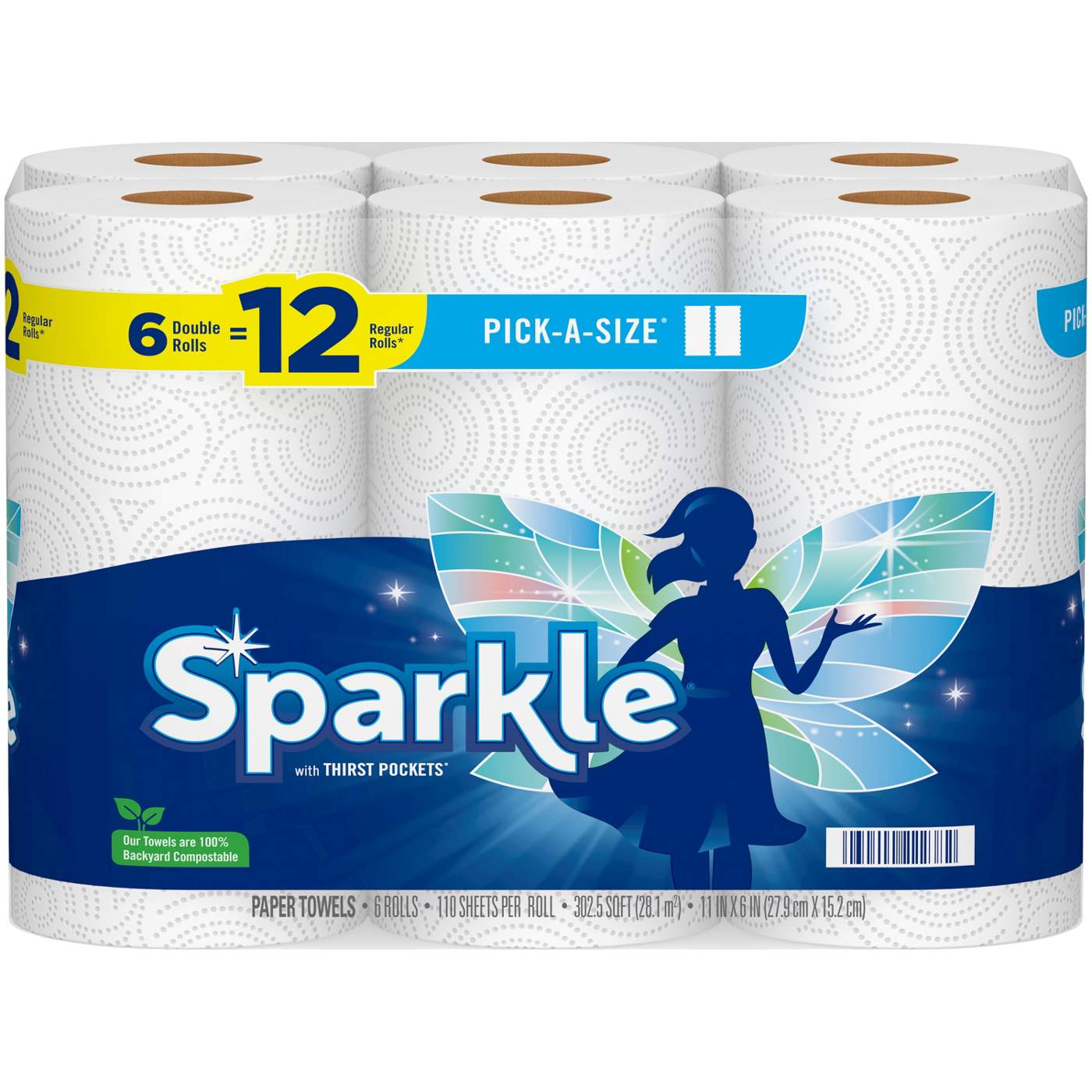 Sparkle Pick-A-Size Double Rolls Paper Towels with Thirst Pockets; image 1 of 2