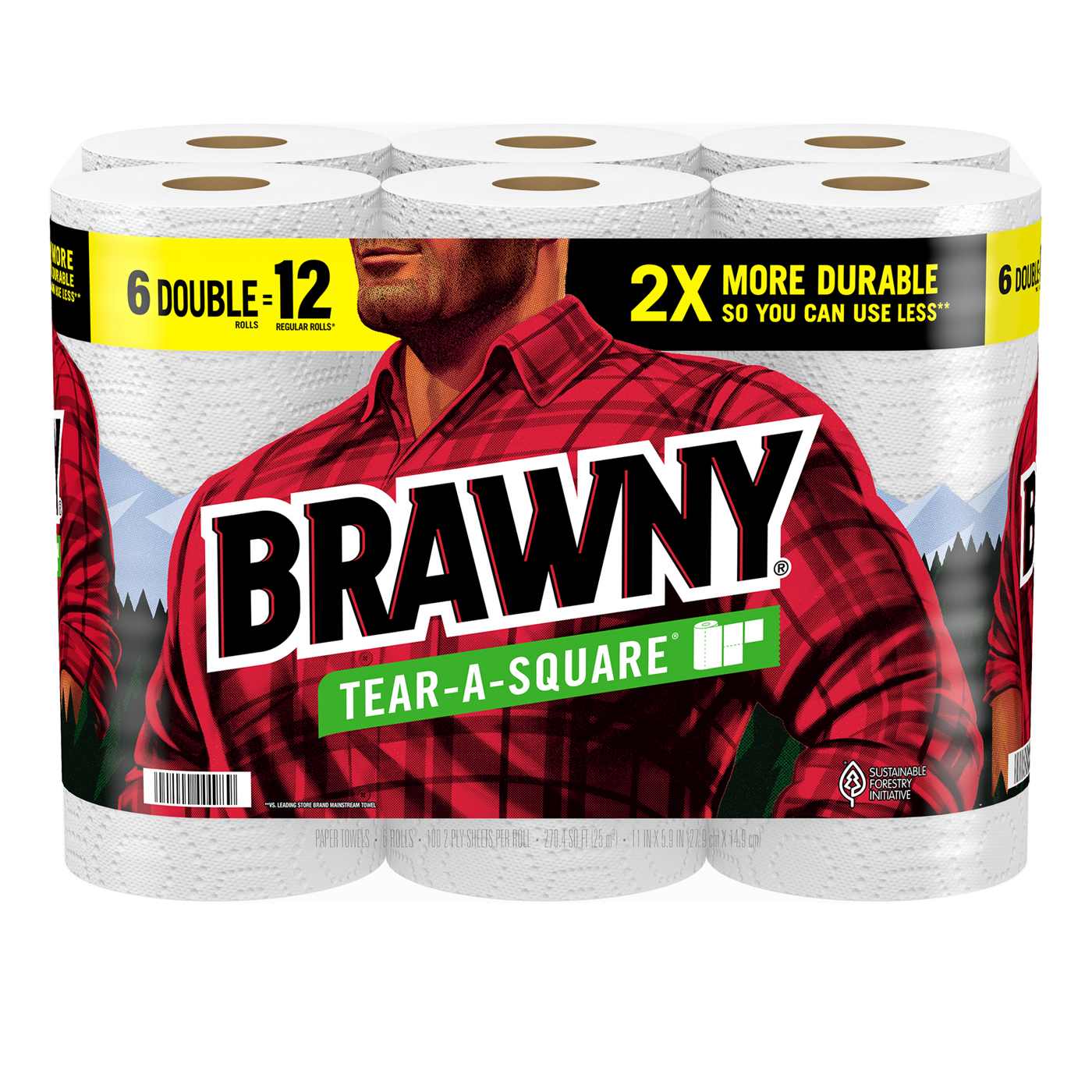 Brawny Tear-A-Square Paper Towels; image 1 of 2