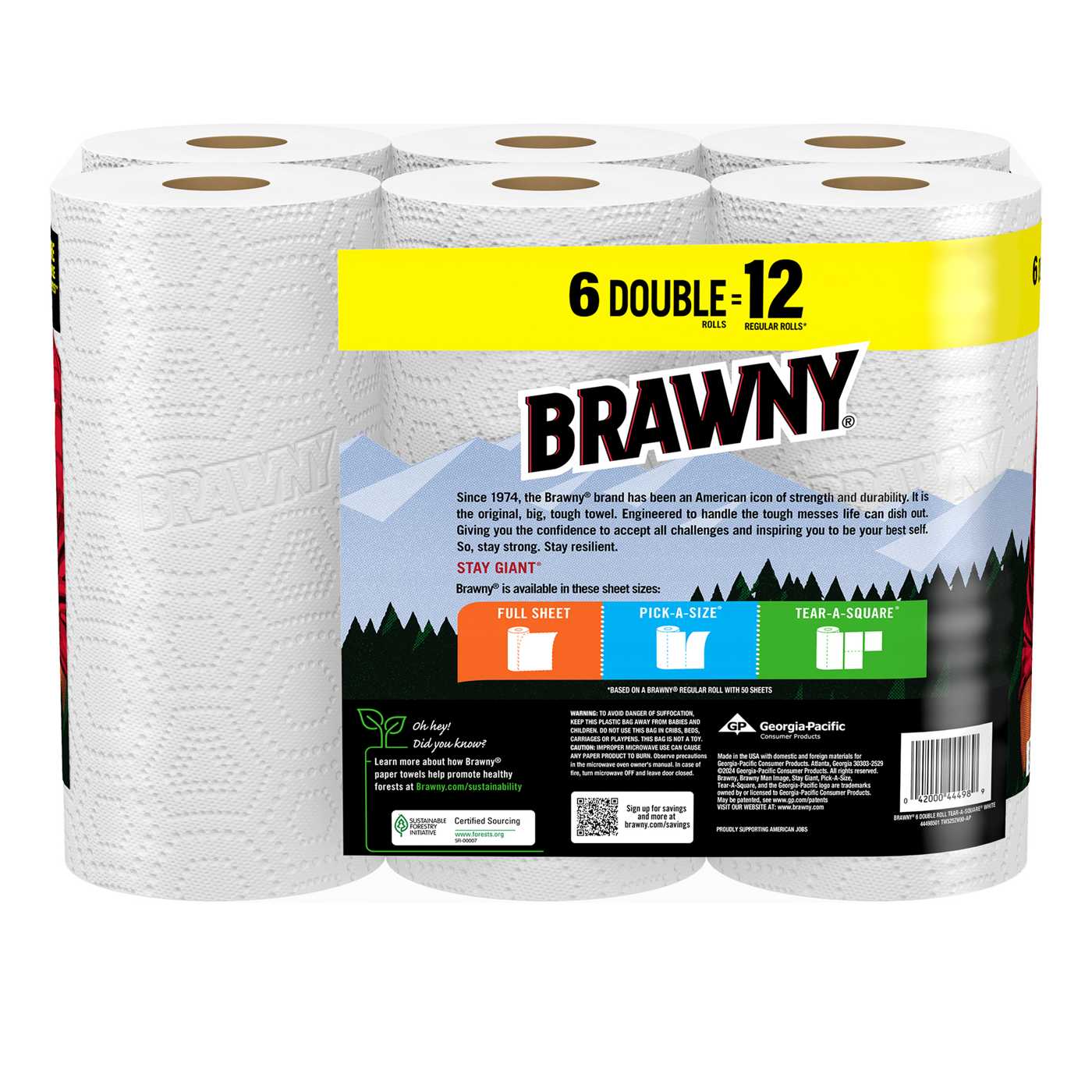Brawny Tear-A-Square Paper Towels; image 2 of 2