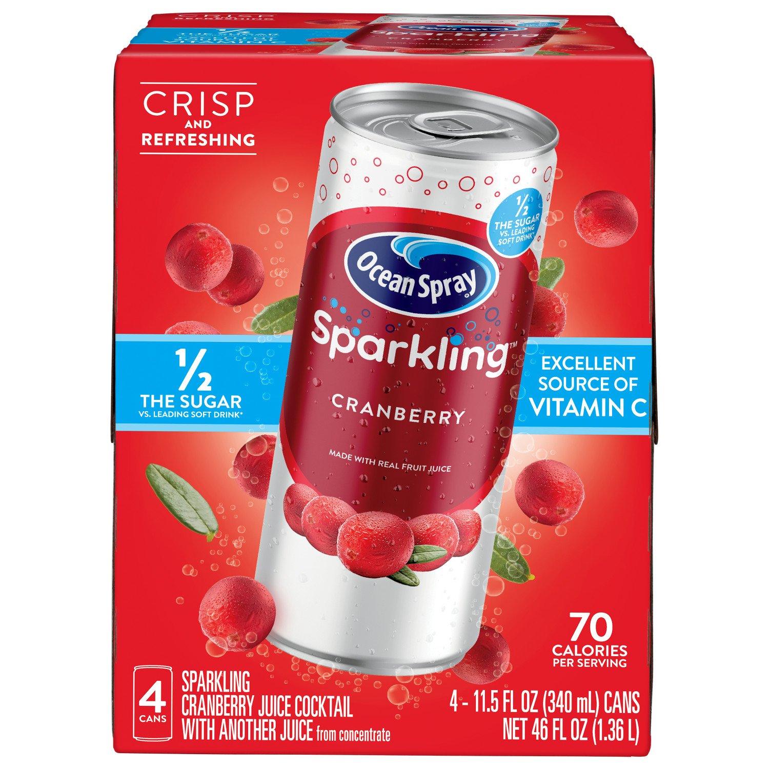 Ocean Spray Sparkling Cranberry Juice Cocktail 11.5 oz Cans Shop Juice at HEB