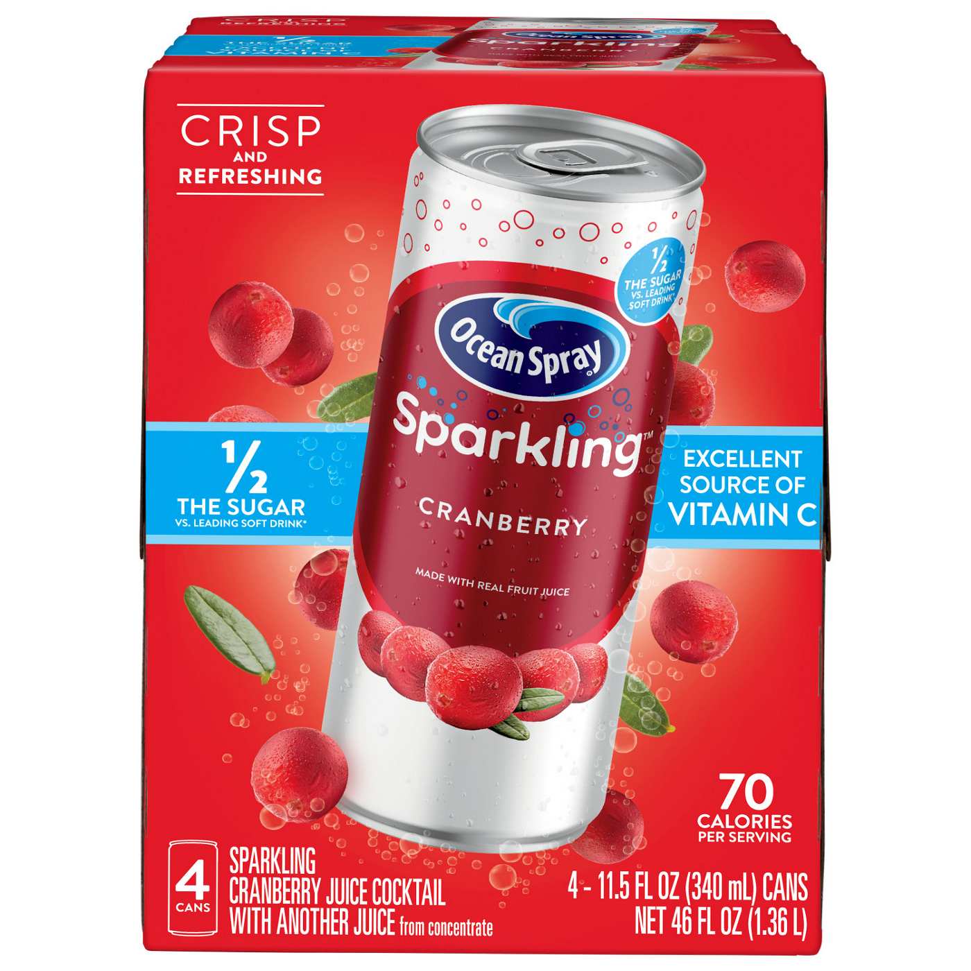 Ocean Spray Sparkling Cranberry Juice Cocktail 11.5 oz Cans; image 1 of 6