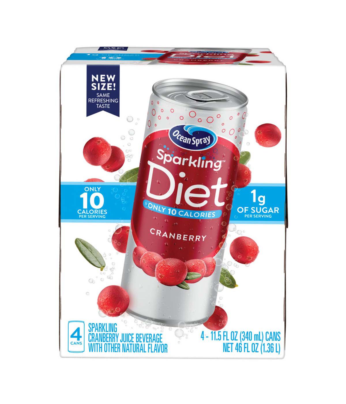 Ocean Spray Sparkling Diet Cranberry Juice Beverage 11.5 oz Cans; image 1 of 6