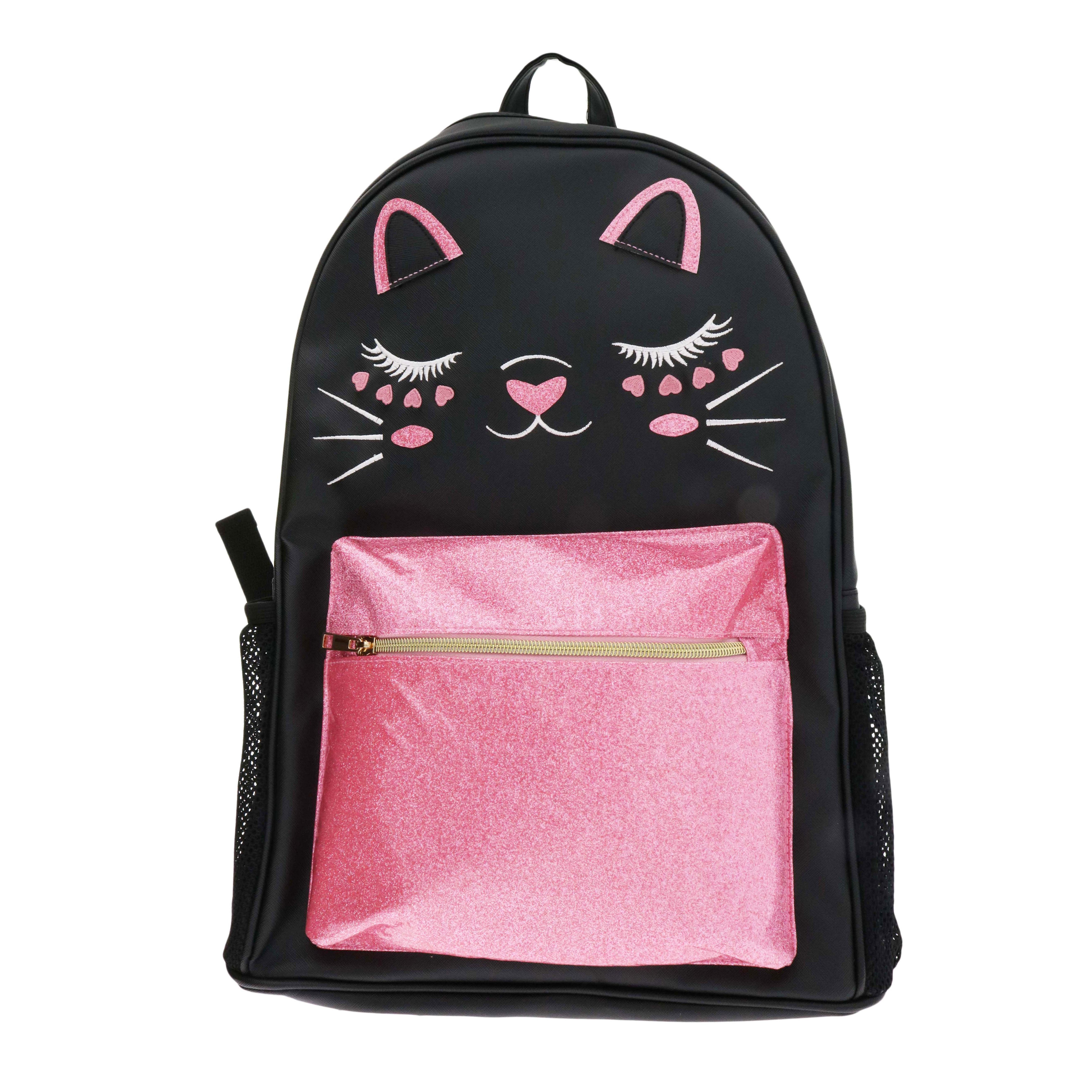 glitter cat backpack