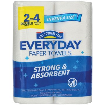 Hill Country Fare Invent-A-Size Double Roll Paper Towels, 2 ct