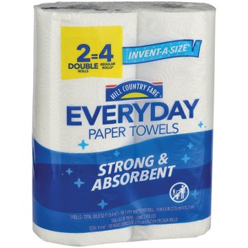 Hill Country Fare Invent-A-Size Double Roll Paper Towels, 2 ct