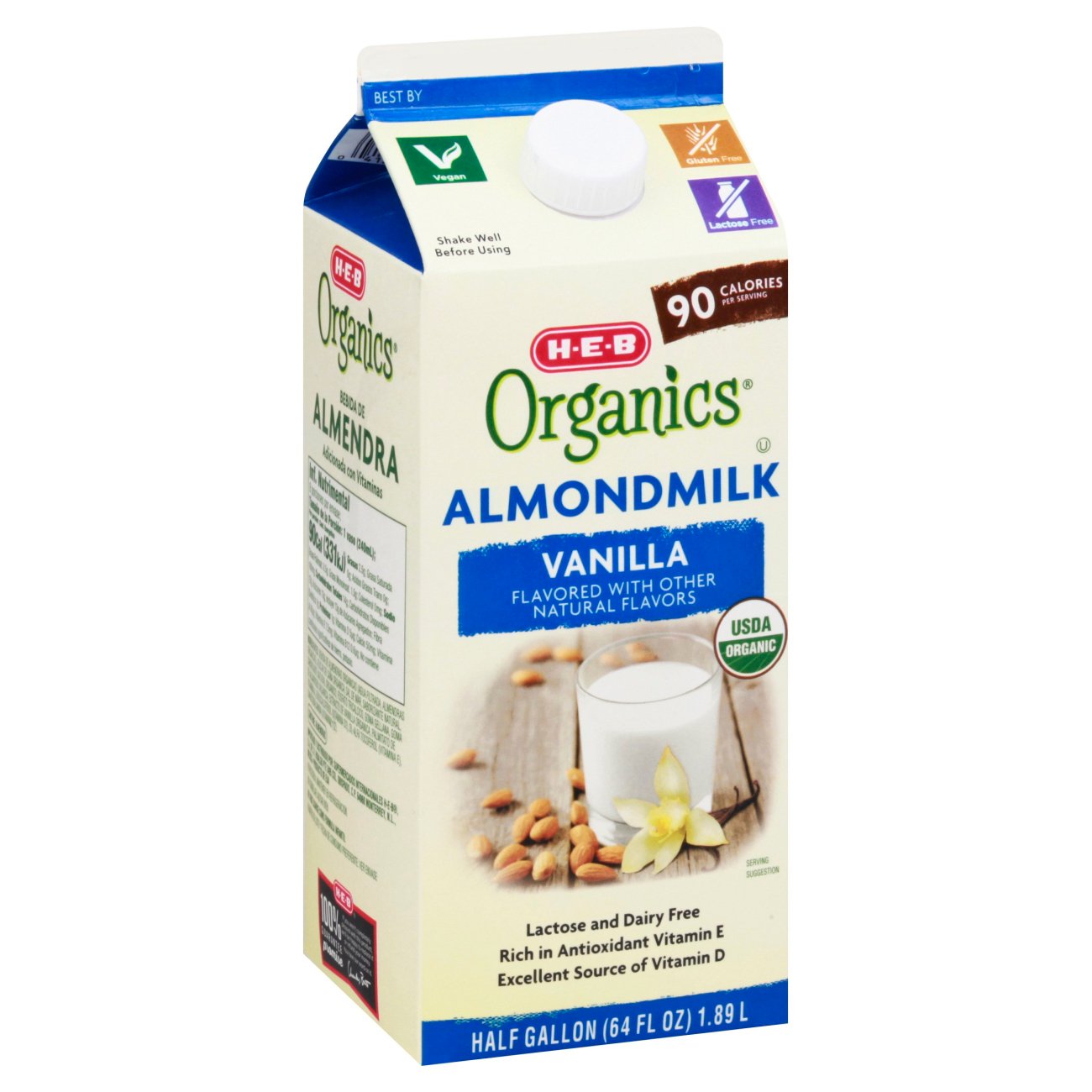 H-E-B Organics Vanilla Almond Milk - Shop Milk At H-E-B