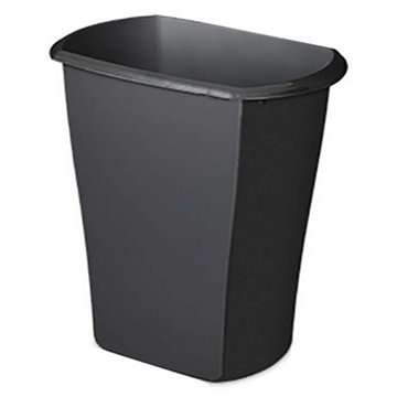 Sterilite Black Rectangle Wastebasket, 5.5 gal