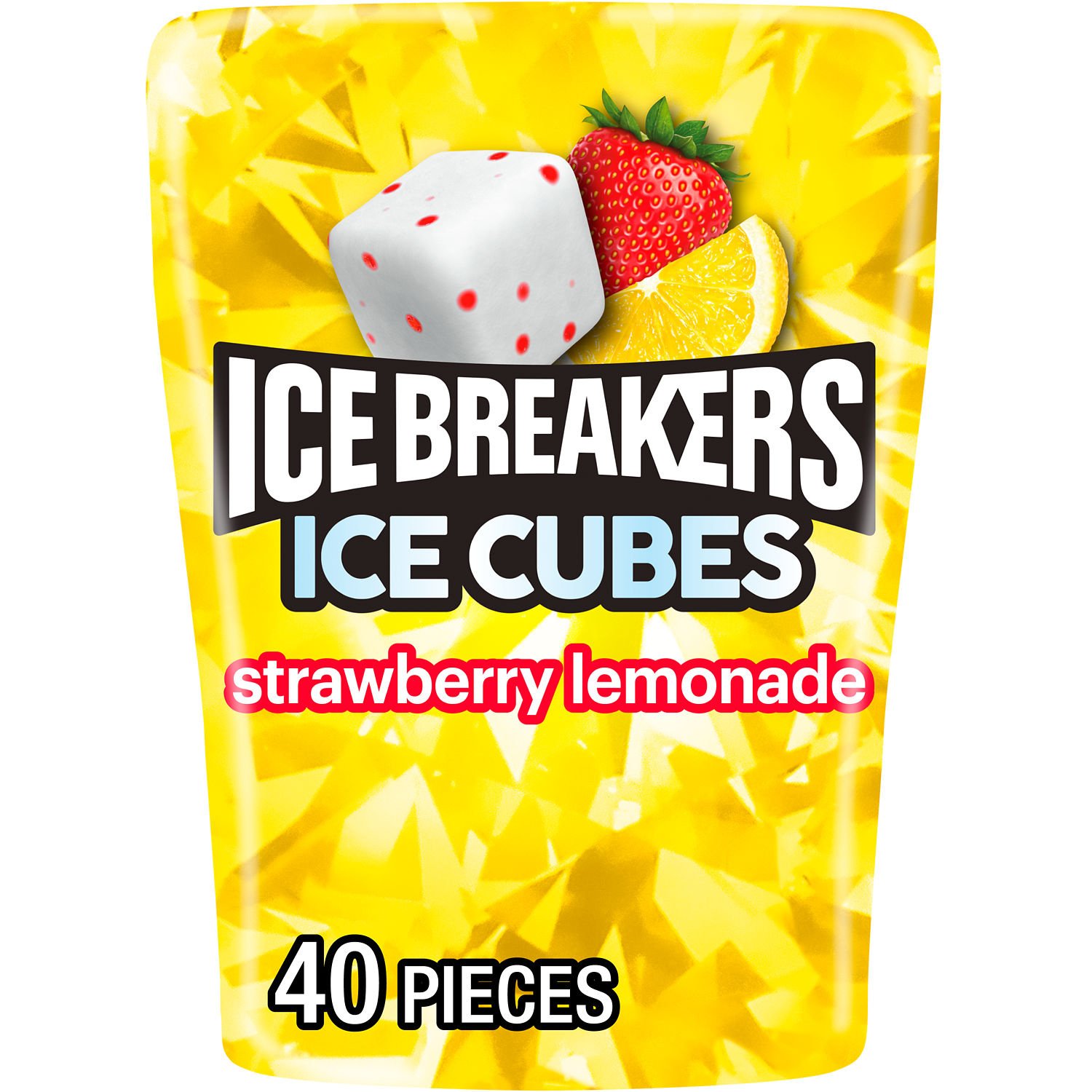 Ice Breakers Ice Cubes Sugar Free Gum, Strawberry Lemonade, 40Piece