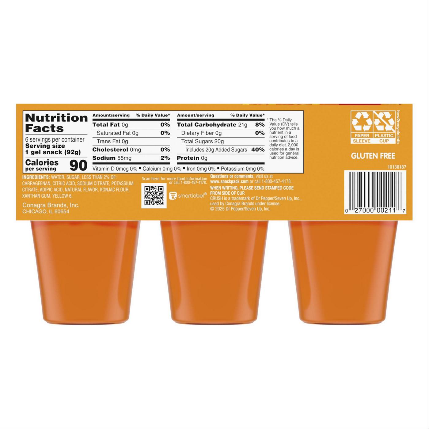 Snack Pack Crush Orange Juicy Gels Cups; image 4 of 5