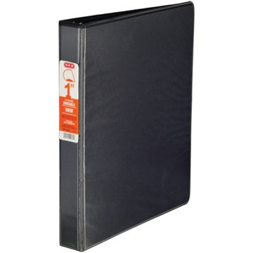 H-E-B D Ring Durable View Binder - Black, 1"