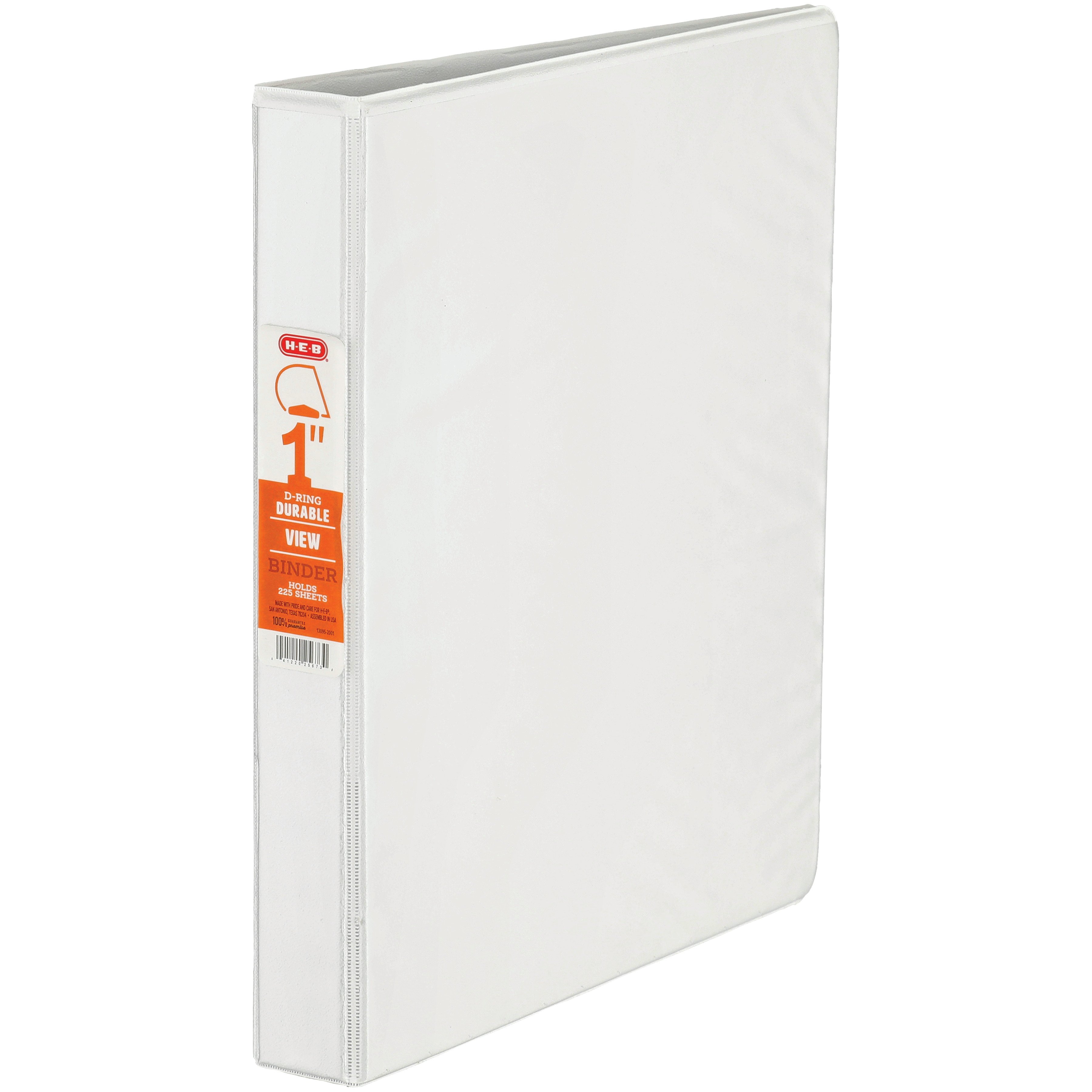 HEB DRing Durable View Binder White Shop Binders at HEB