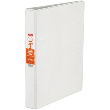 H-E-B D Ring Durable View Binder - White, 1"