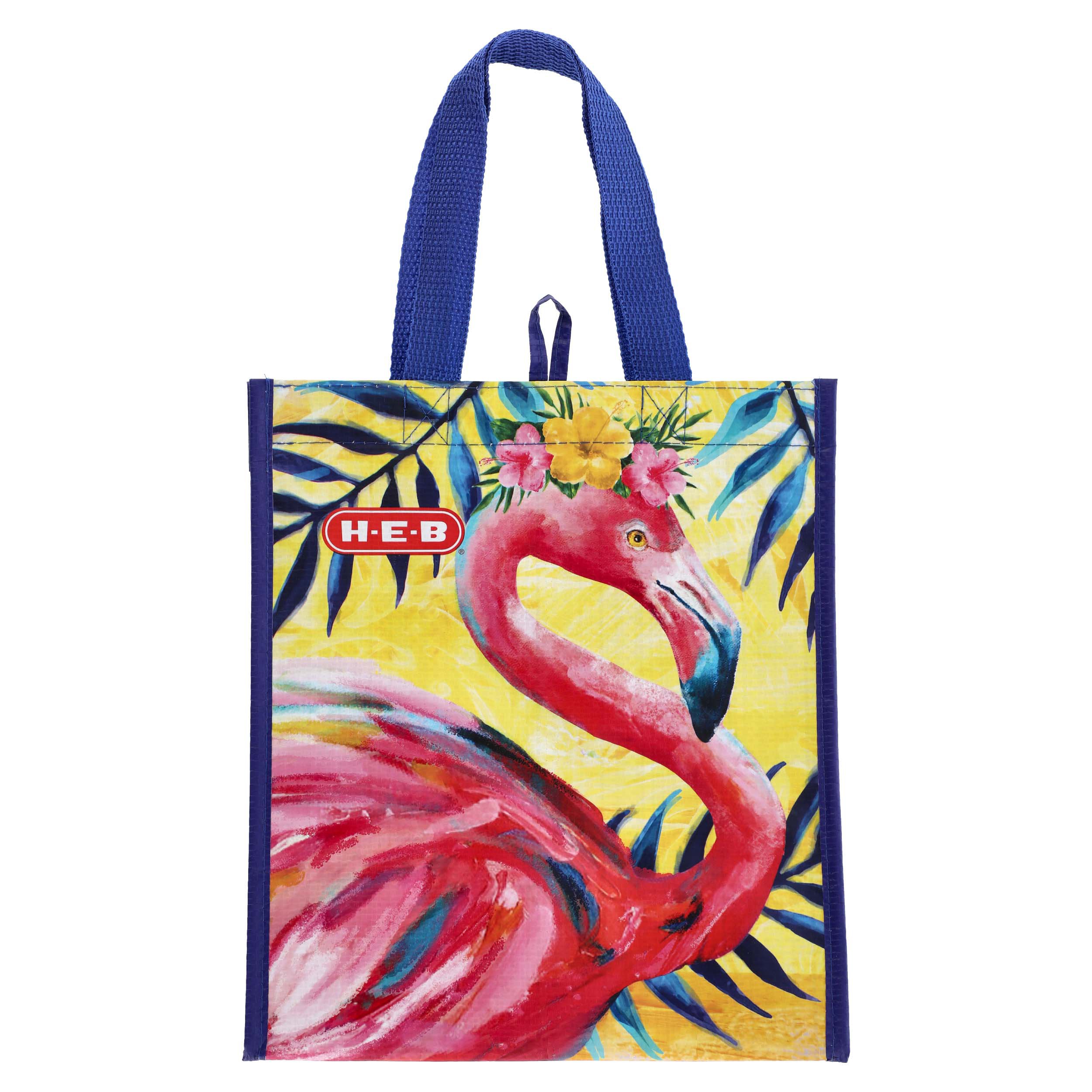 New Reusable Flamingo with Shades Mini Grocery Bag/Tote Shopping Bag JOANN 