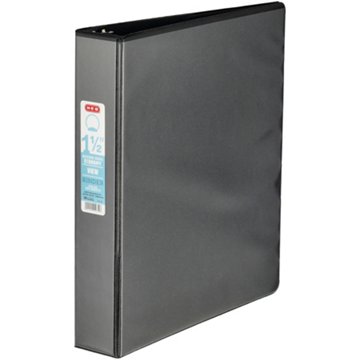 H-E-B Round Ring Economy View Binder - Black, 1.5"