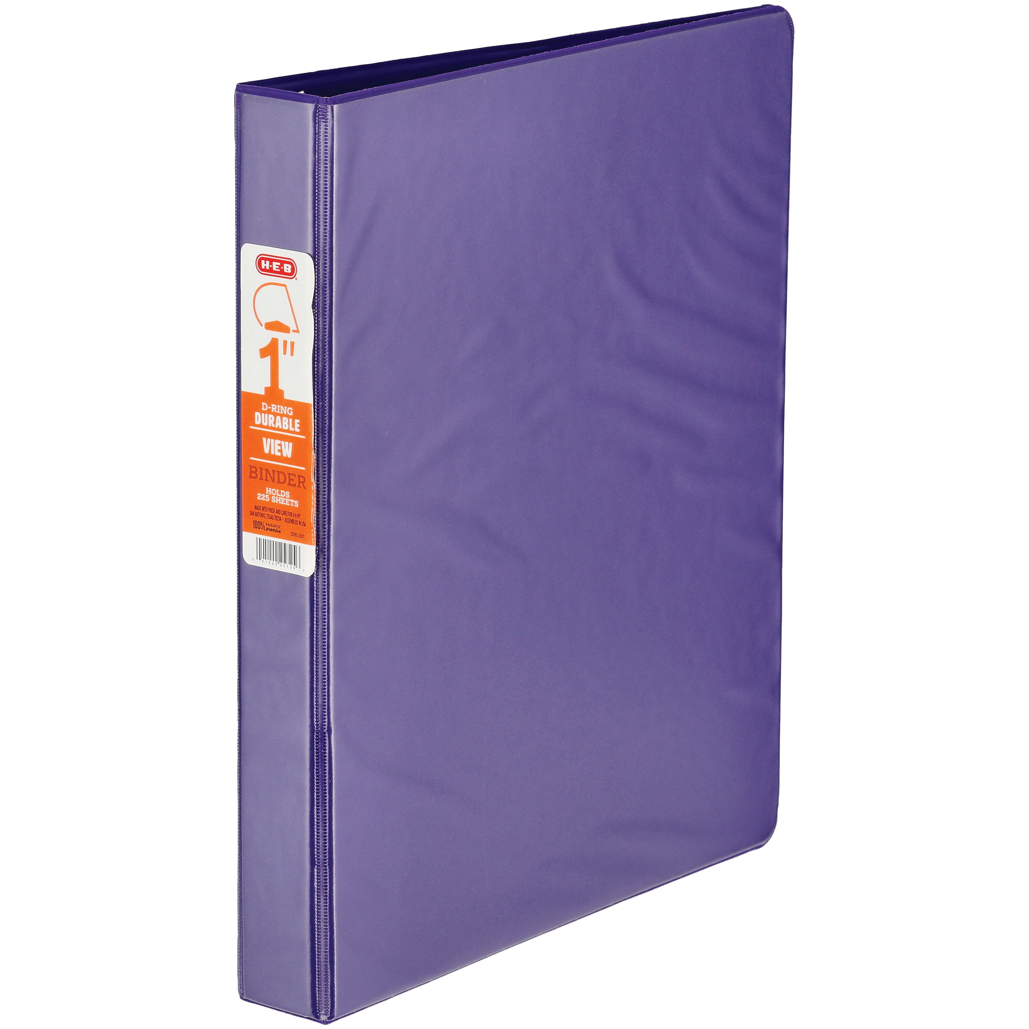 HEB Durable View Binder Purple Shop Binders at HEB