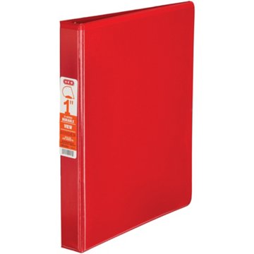 H-E-B D Ring Durable View Binder - Red, 1"