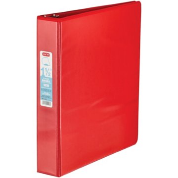 H-E-B D Ring Durable View Binder - Red, 1.5"
