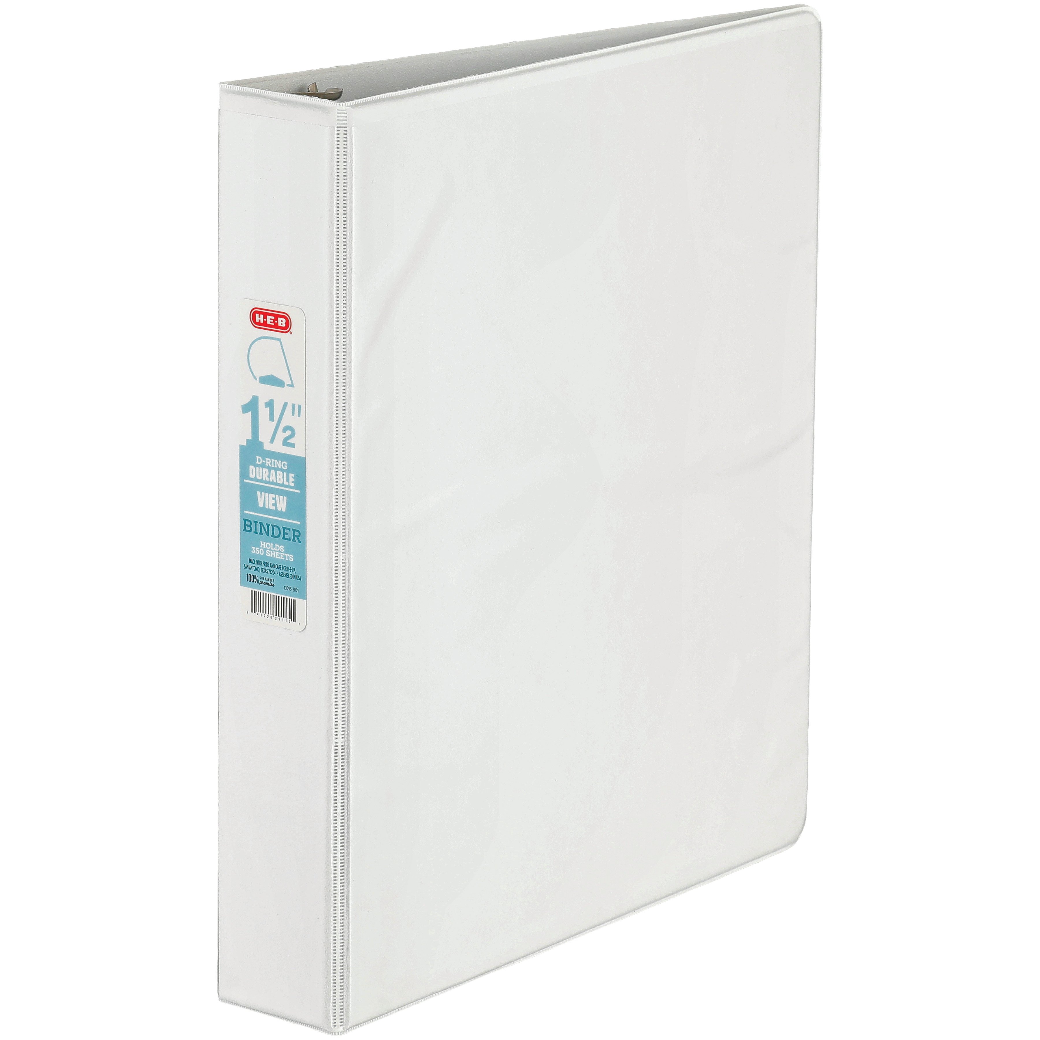 H-E-B D-Ring Durable View Binder - White - Shop Binders at H-E-B