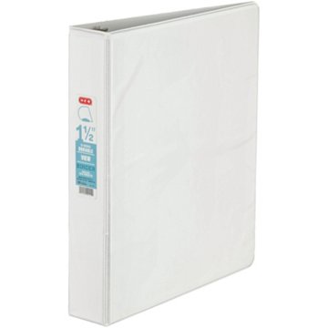 H-E-B D Ring Durable View Binder - White, 1.5"