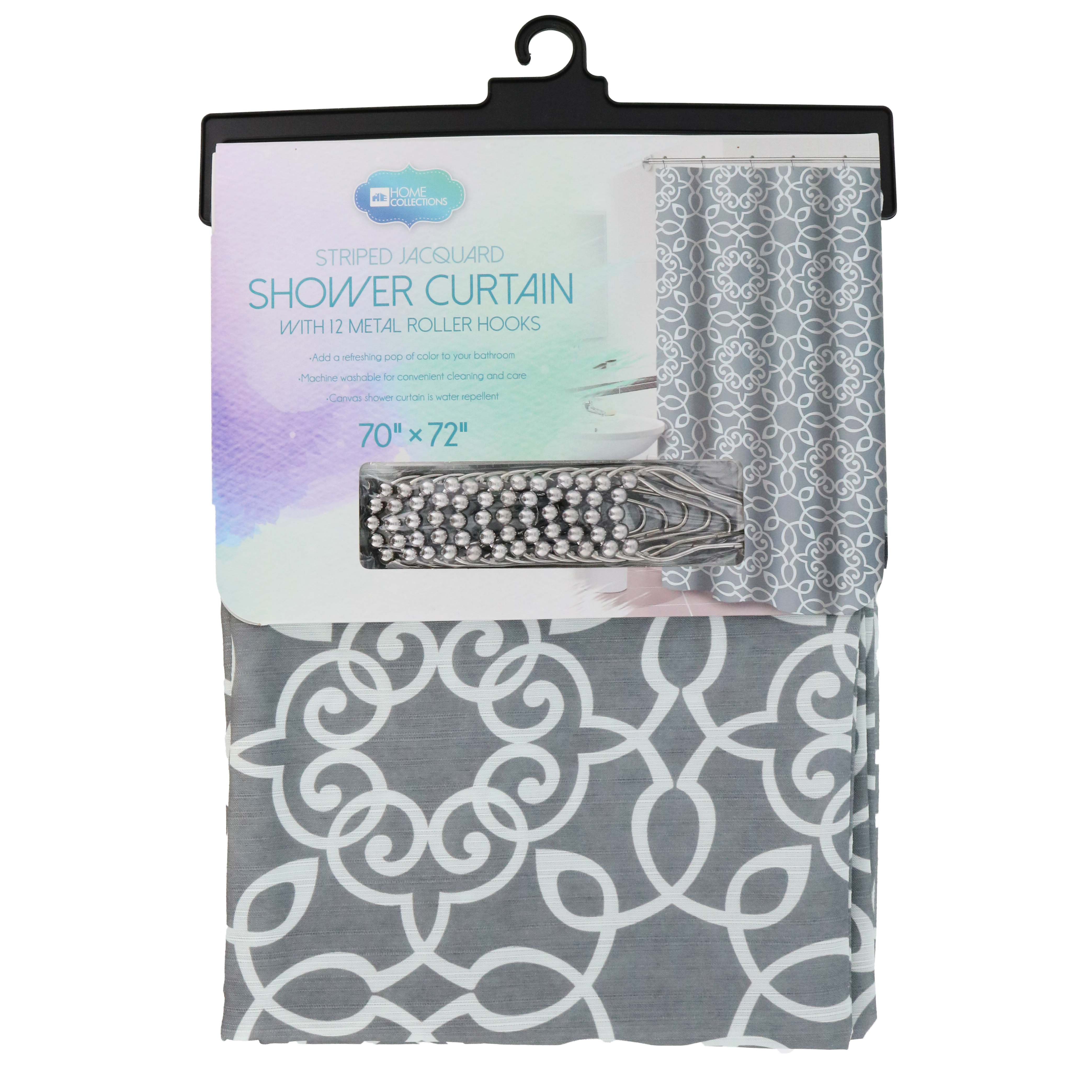 Home Expressions Jacquard Fabric Shower Curtain with Hooks Shop