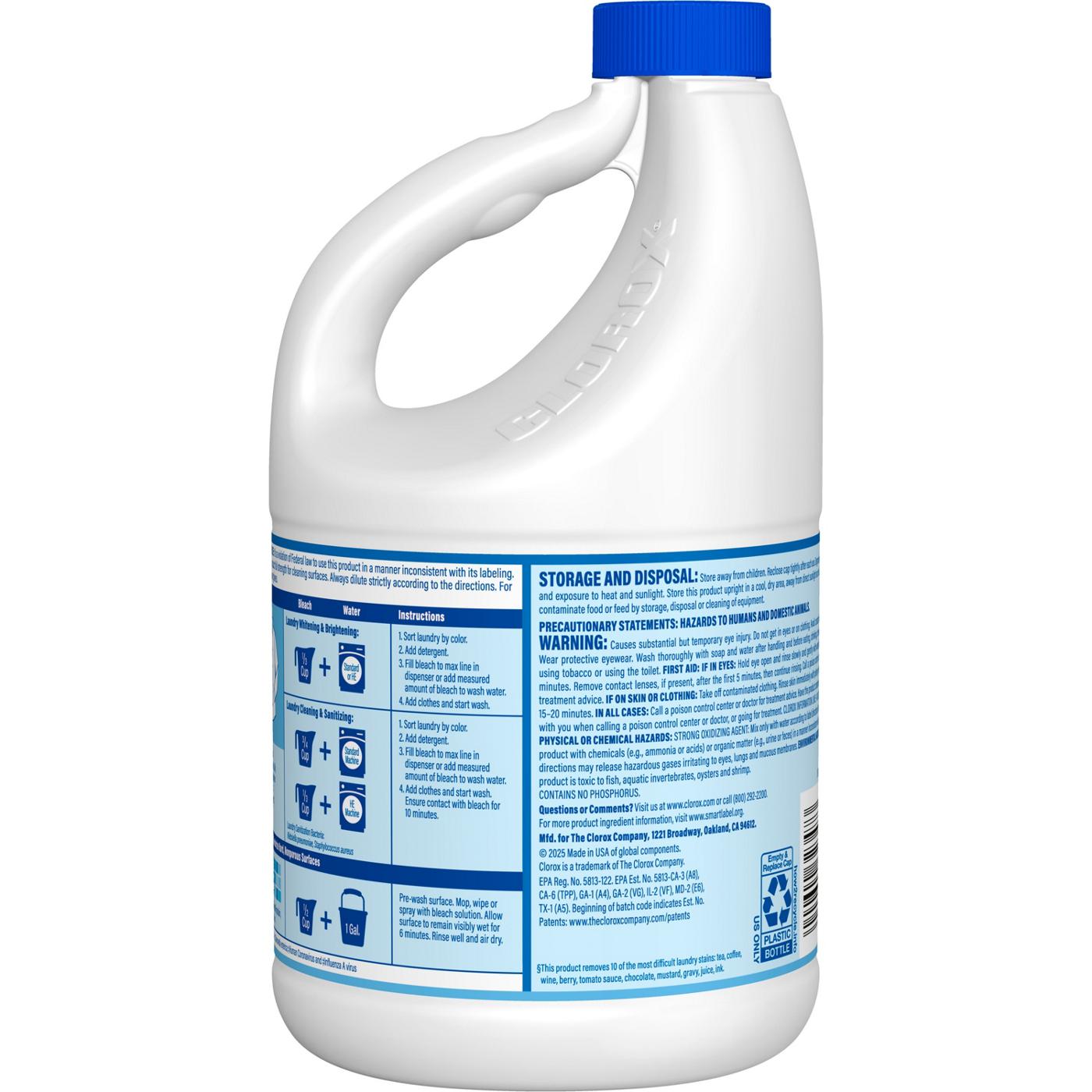 Clorox Splash-Less Disinfecting Bleach - Regular; image 2 of 10