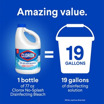 Clorox Splash-Less Disinfecting Bleach - Regular, 77 oz