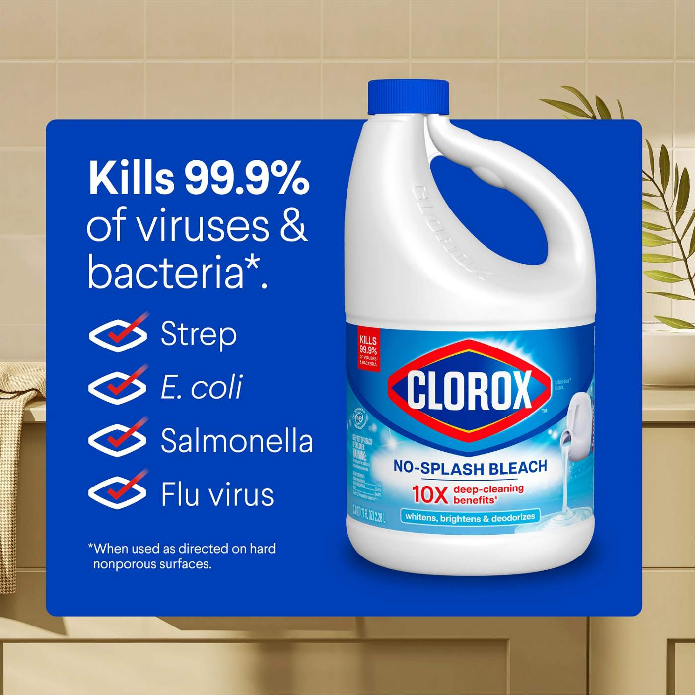 Clorox Splash-Less Disinfecting Bleach - Regular; image 7 of 10