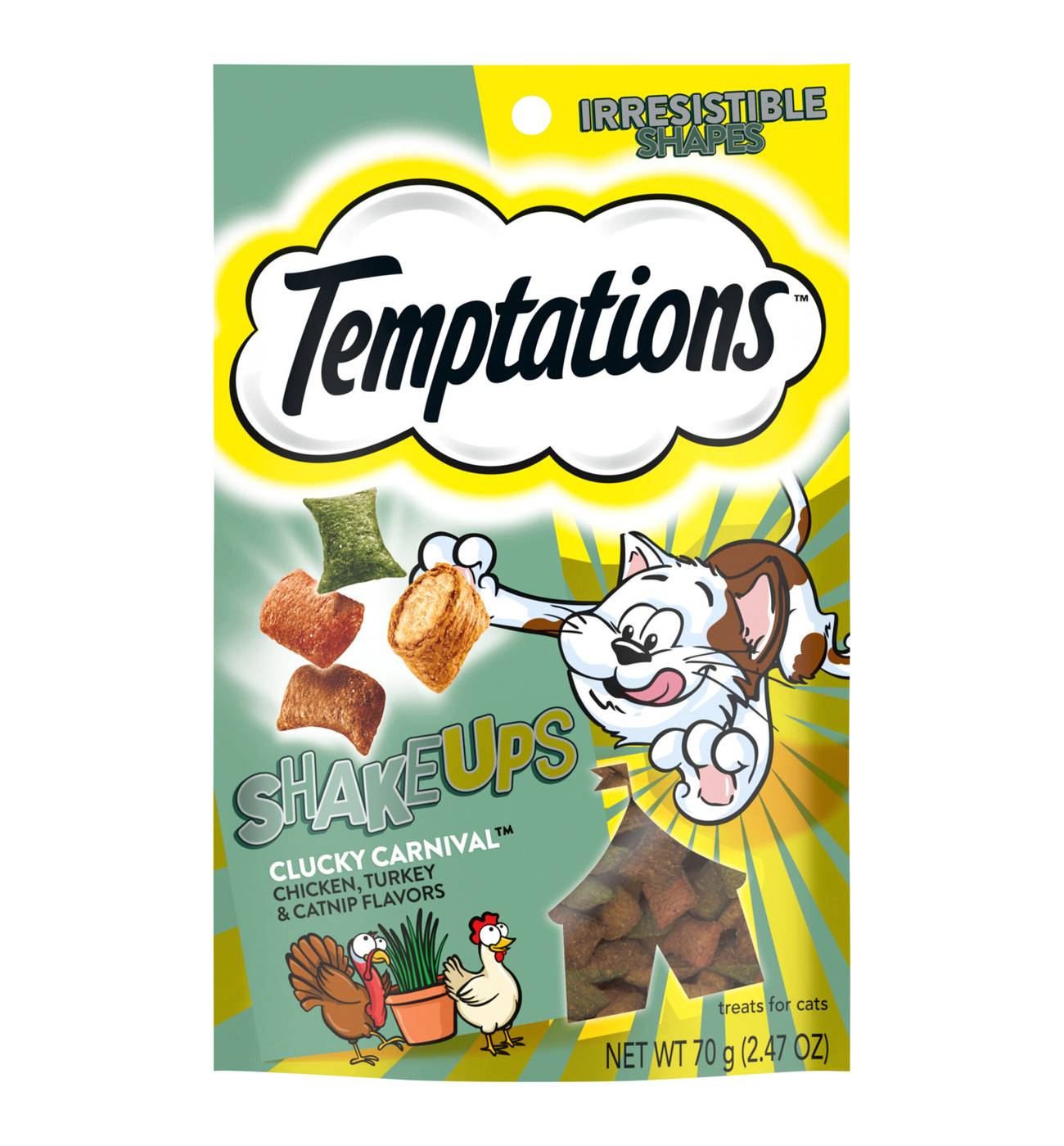 Temptations ShakeUps Crunchy and Soft Cat Treats Clucky Carnival Flavor; image 1 of 5