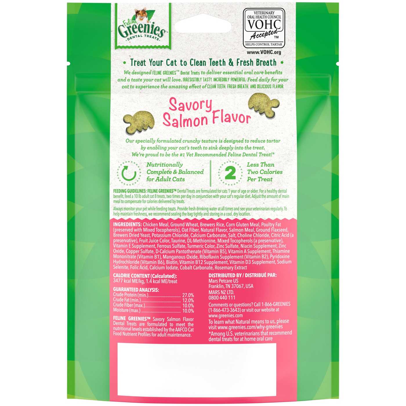 FELINE GREENIES Adult Natural Dental Care Cat Treats - Savory Salmon Flavor; image 4 of 5