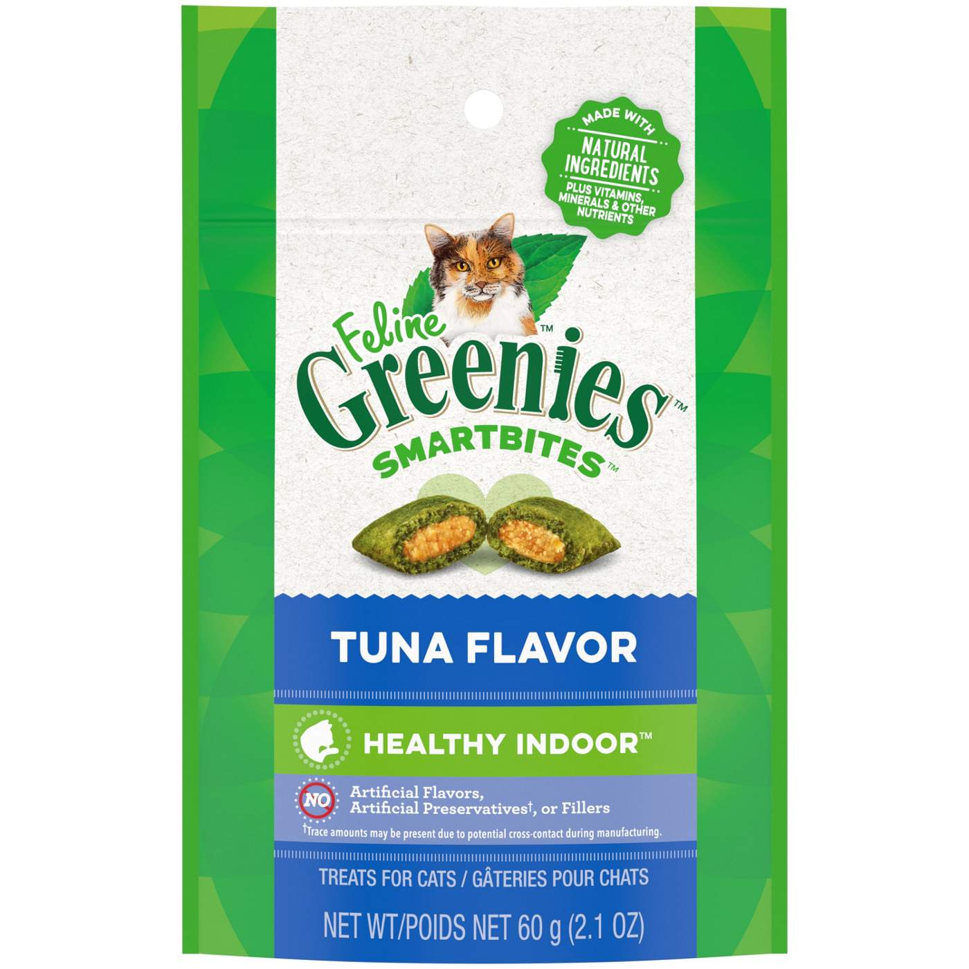 FELINE GREENIES SMARTBITES HEALTHY INDOOR Natural Treats for Cats - Tuna Flavor; image 1 of 5